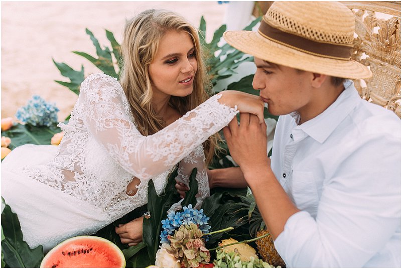 Tropical beach wedding