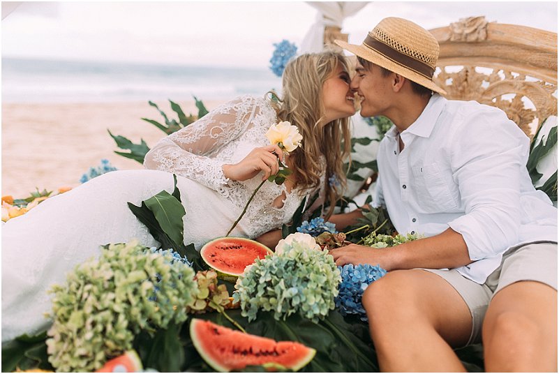 Tropical beach wedding