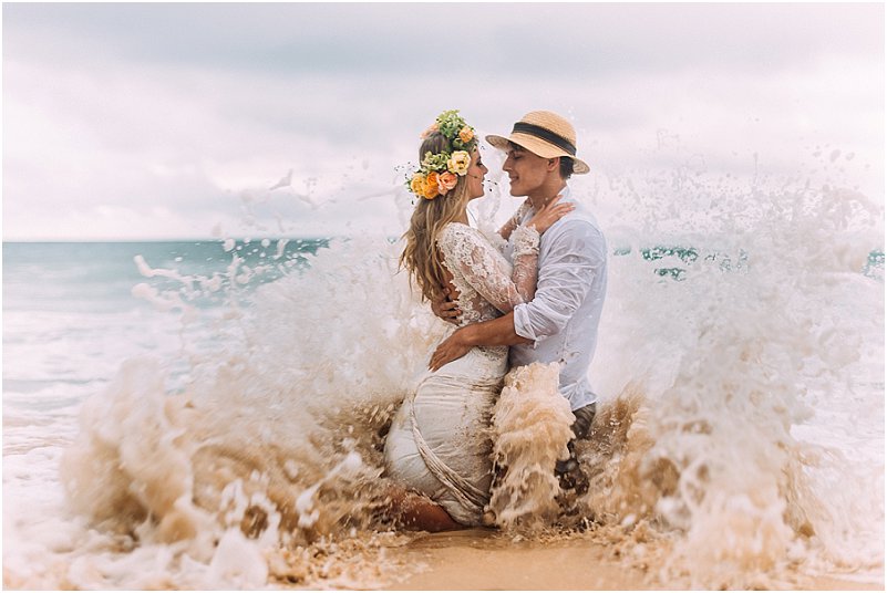 Tropical beach wedding