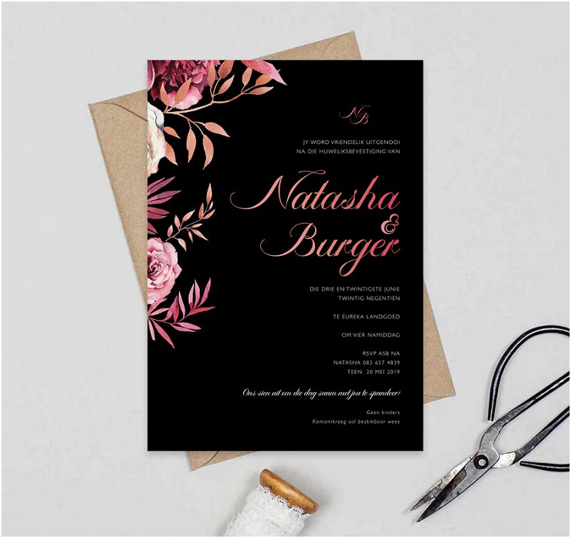 elegante stel trou skryfbehoeftes.