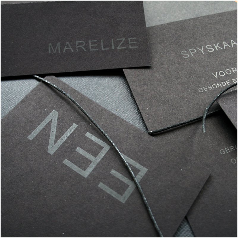 black wedding stationery