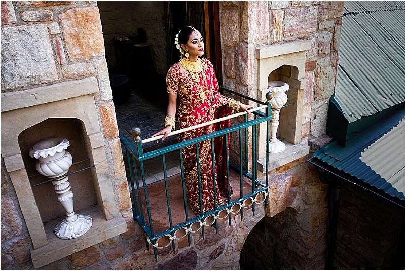 red embroidered saree