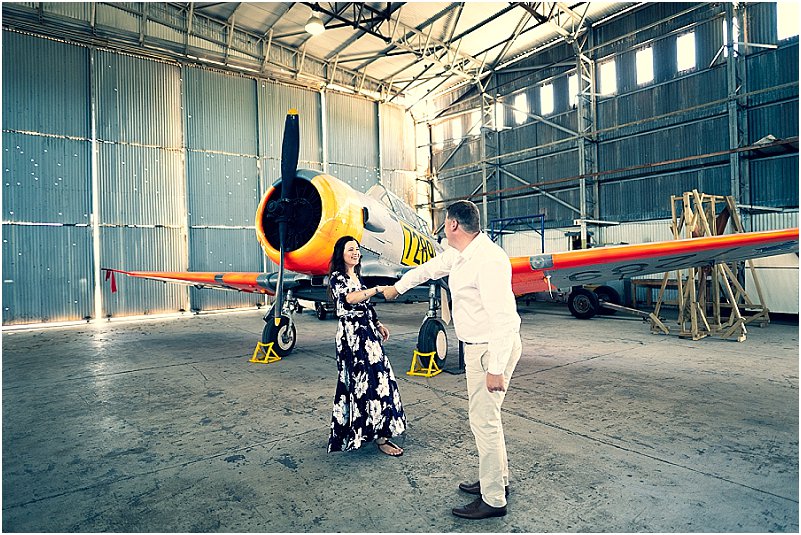 aviator engagement photoshoot