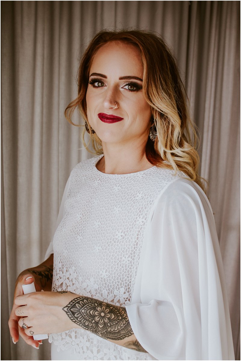 Bride with tattoos Valencia Harrison