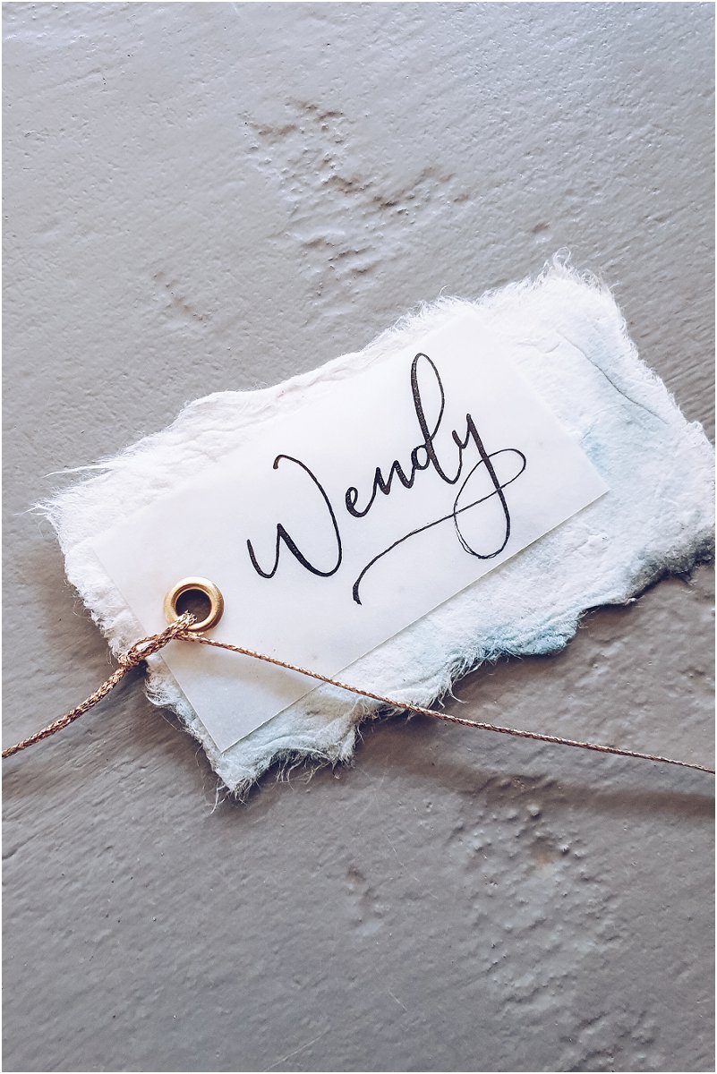 Handwritten Calligraphy wedding name tags