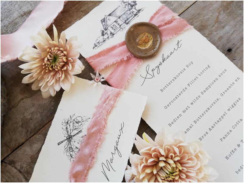 pink wedding stationery