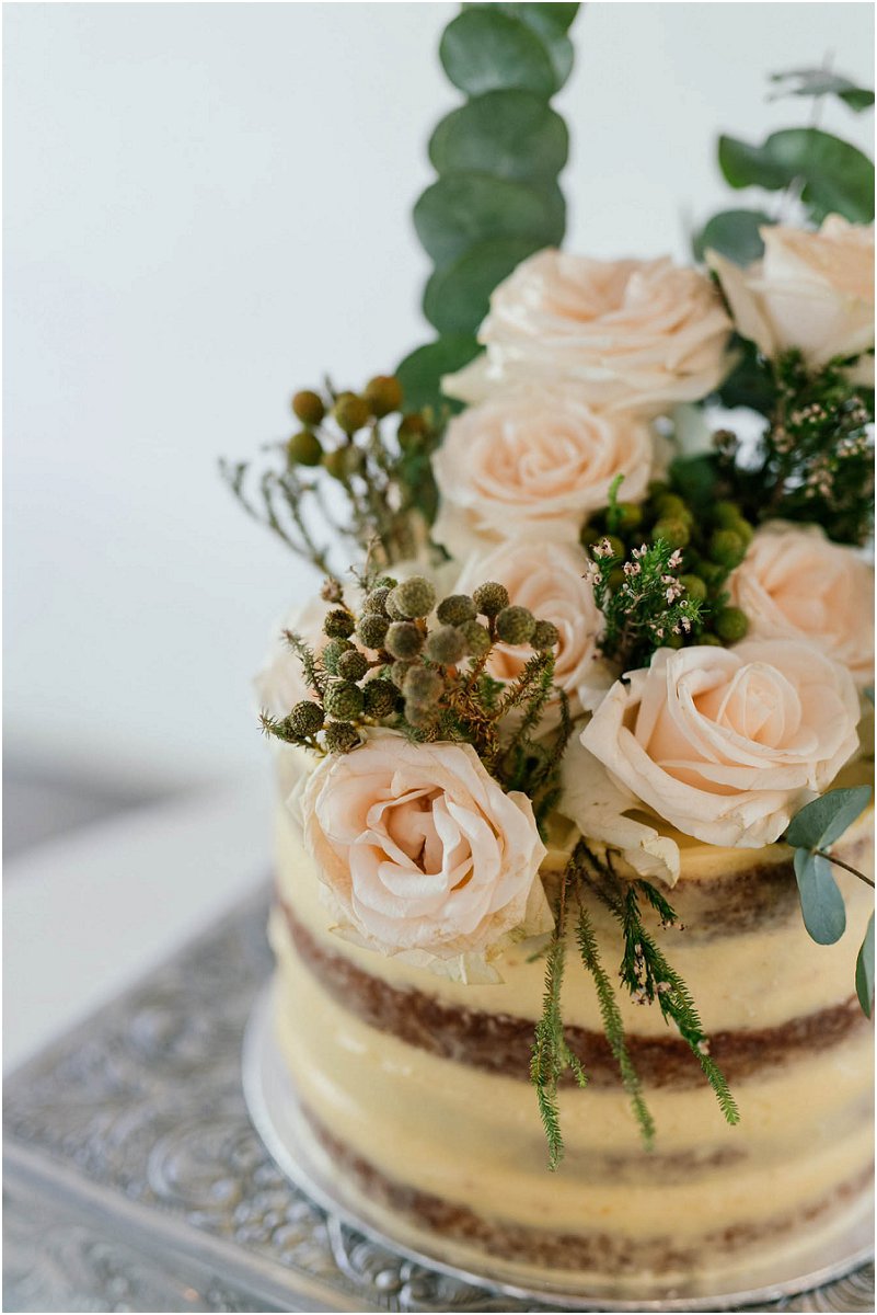 naked wedding cake
