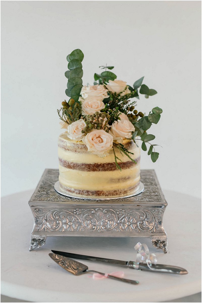 naked wedding cake
