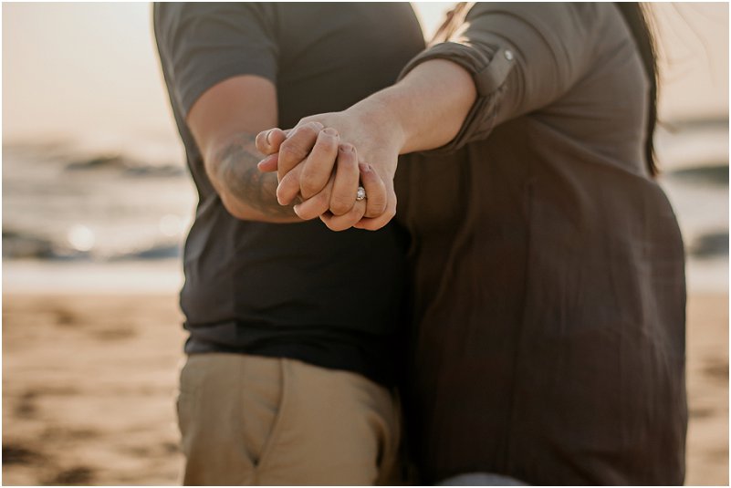 beach engagement photo shoot