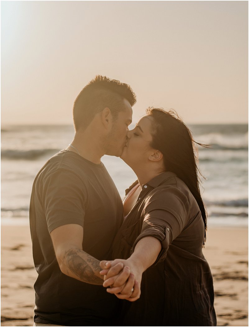 beach engagement photo shoot