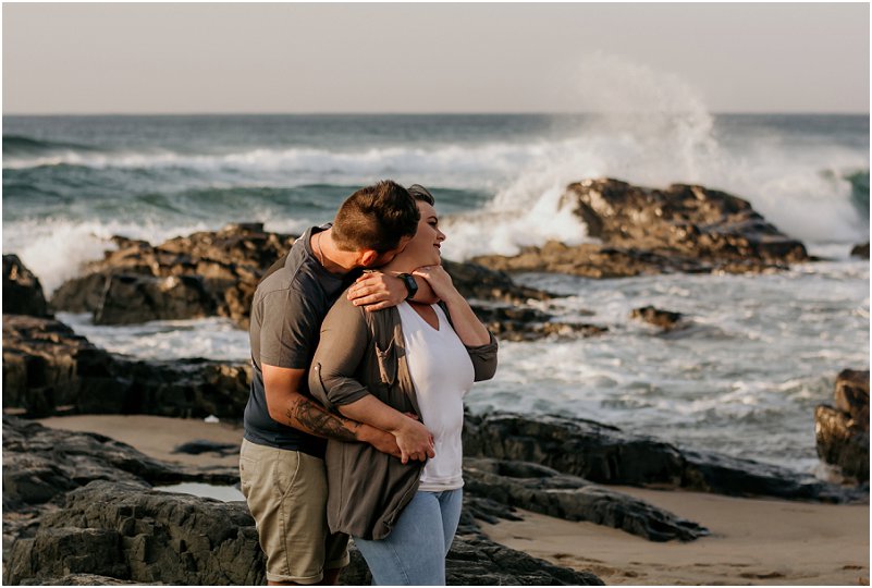 beach engagement photo shoot