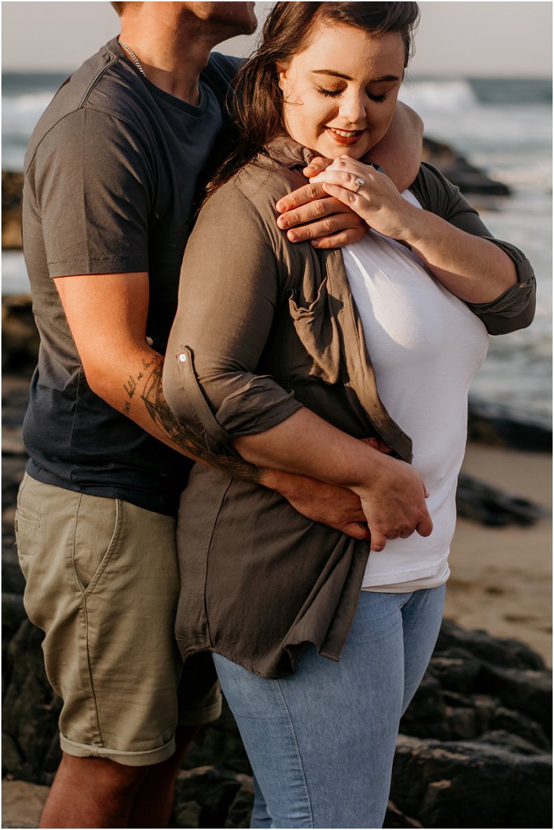 beach engagement photo shoot