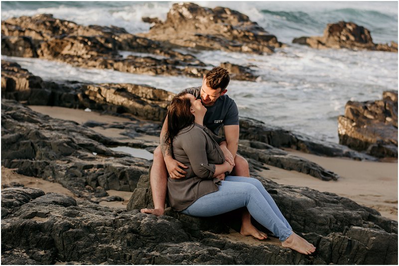 beach engagement photo shoot