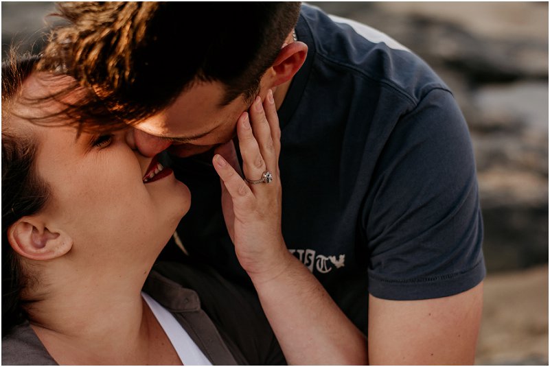 beach engagement photo shoot