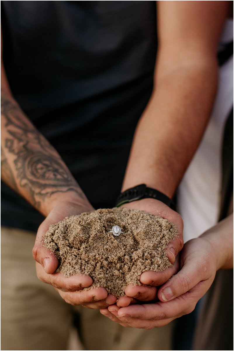 beach engagement photo shoot