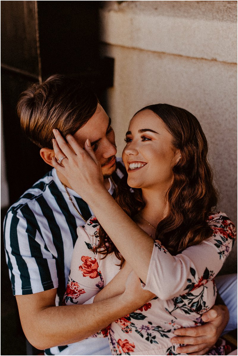 playful engagement photo shoot