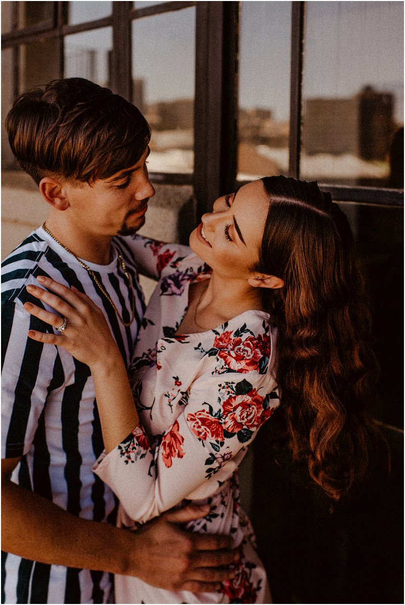 playful engagement photo shoot