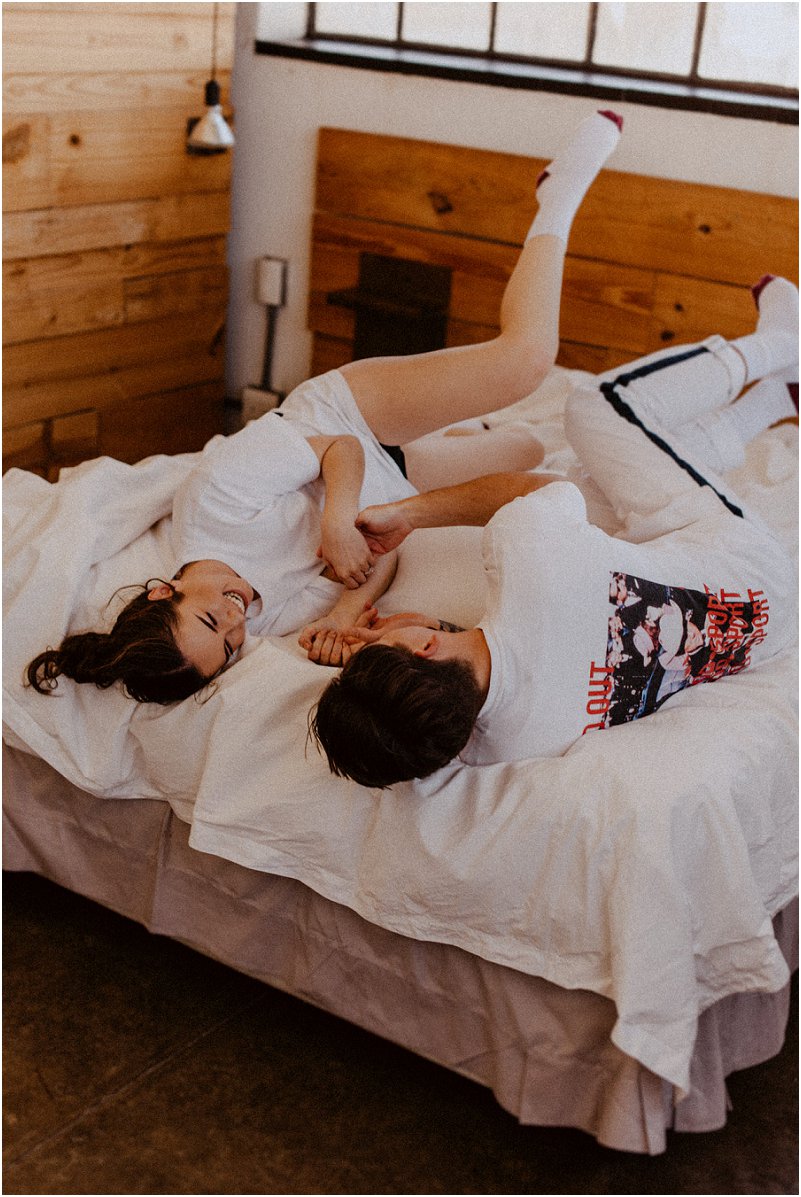 playful engagement photo shoot