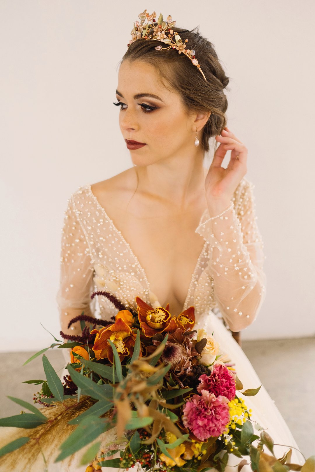 Intimate autumn wedding styled inspiration photo shoot