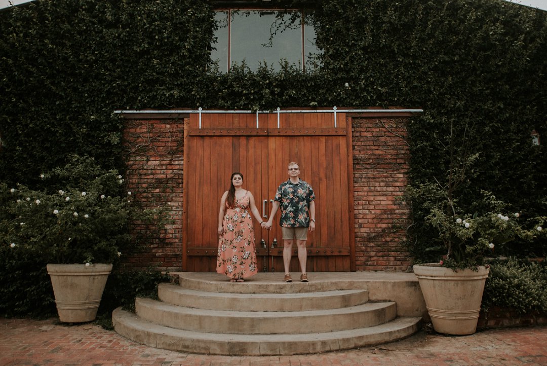 rose farm engagement photo shoot