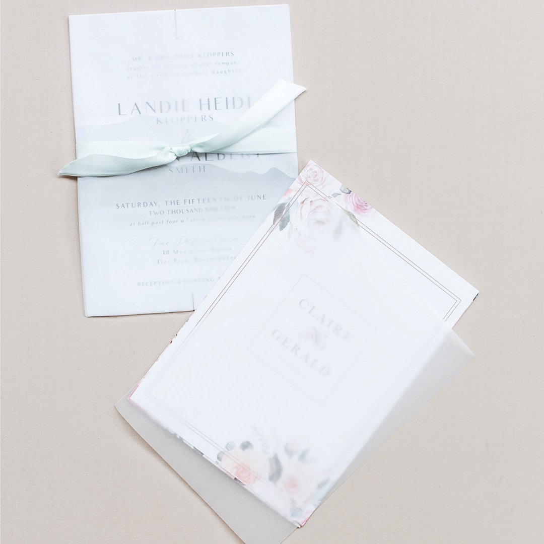 Classic wedding invitations with wax stamp