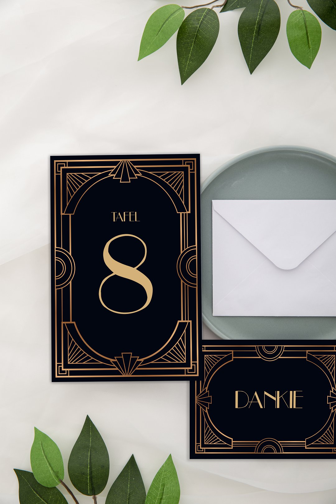 Art Deco inspired wedding stationery