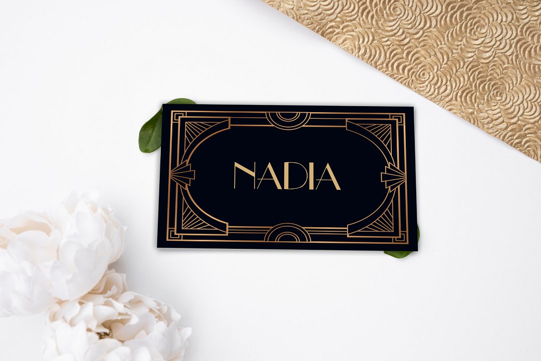 Art Deco inspired wedding stationery