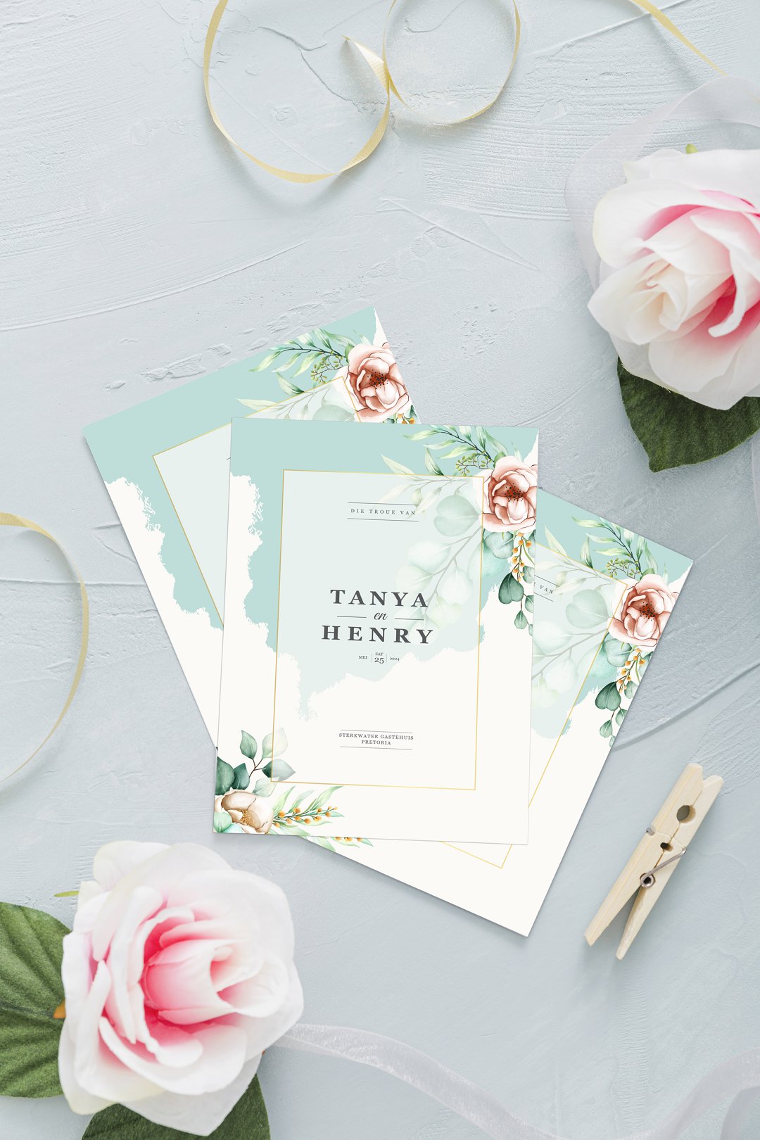 tropical luxury wedding stationery
