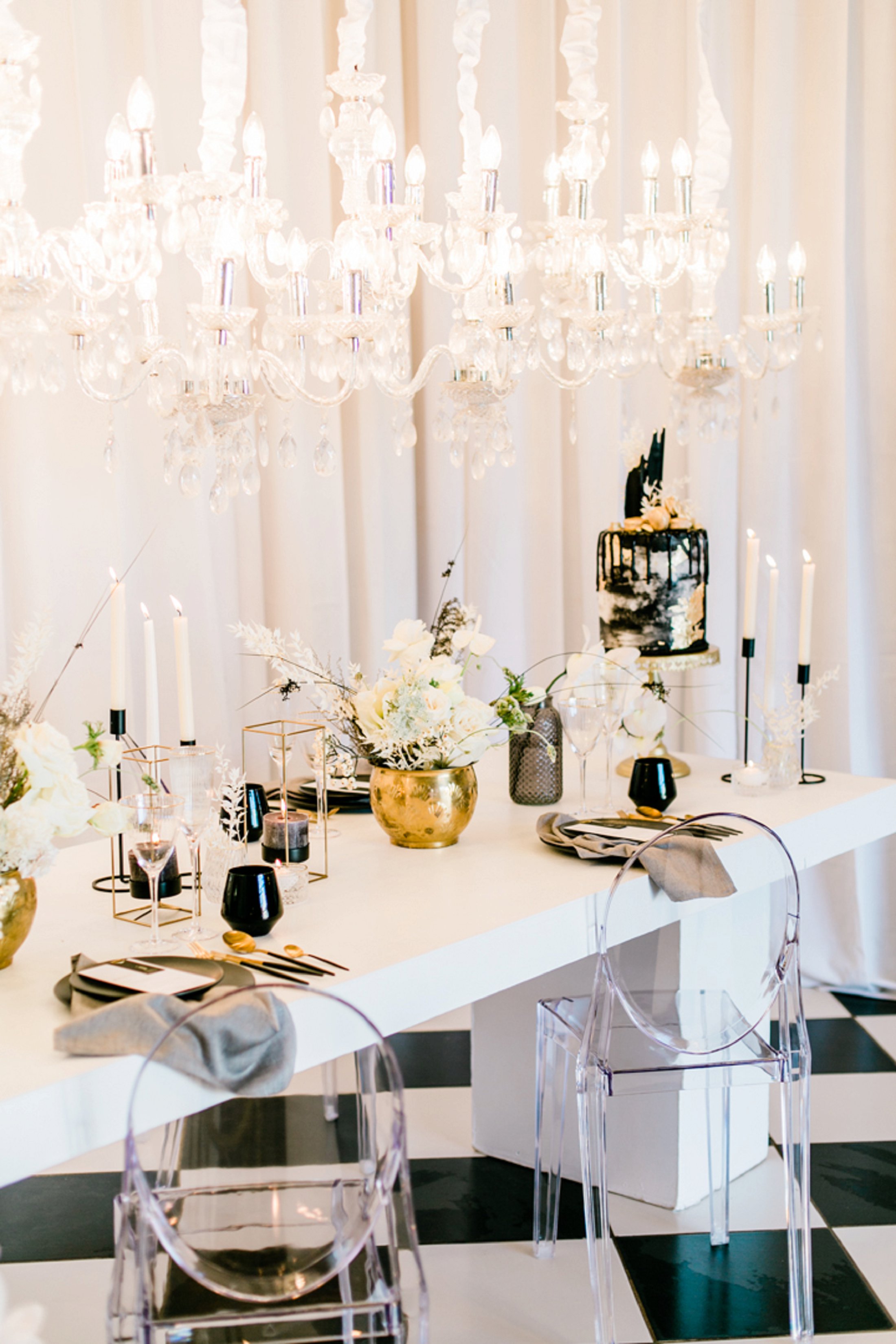 black and white wedding