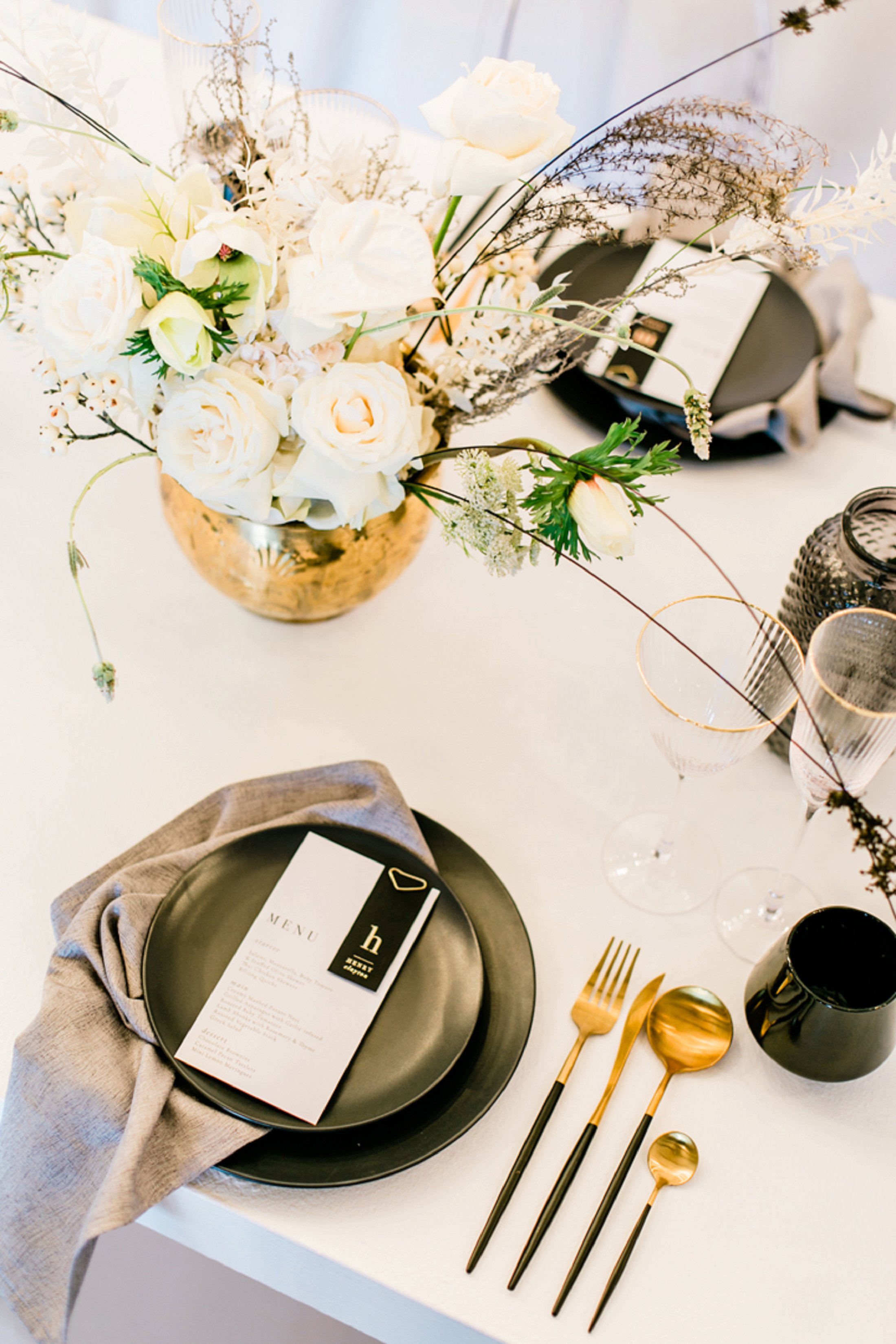 black and white wedding