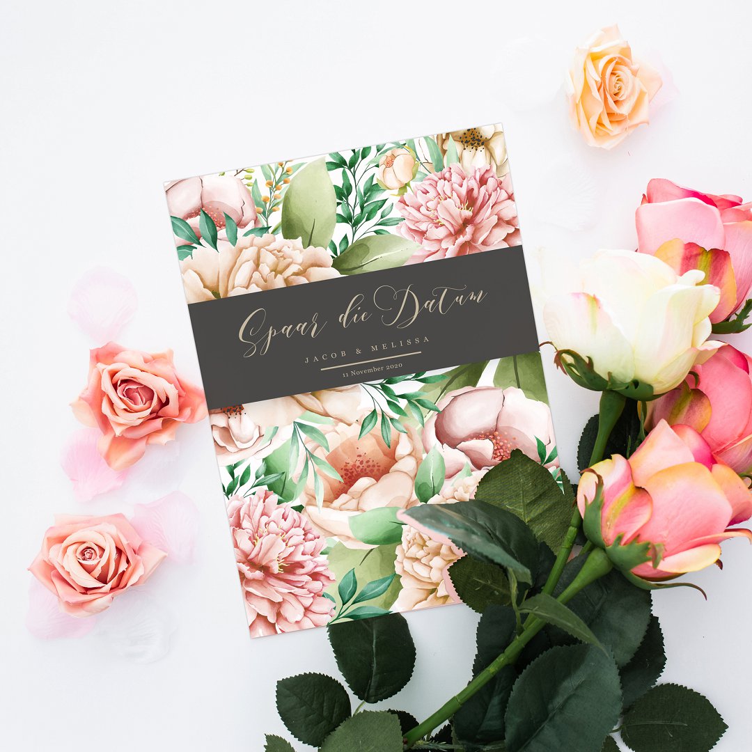 floral wedding stationery