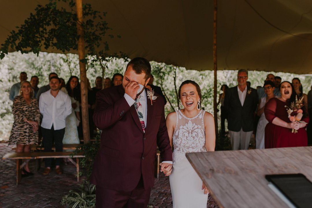 outdoor tented wedding chapel in Gansbaai
