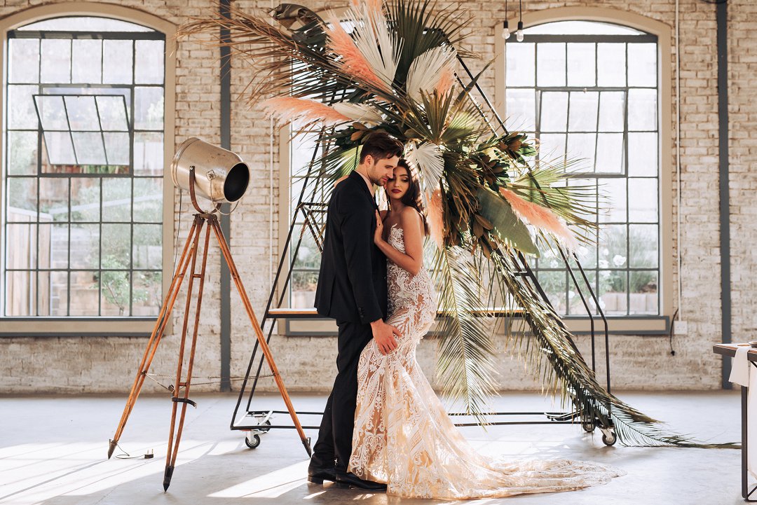 industrial wedding style shoot