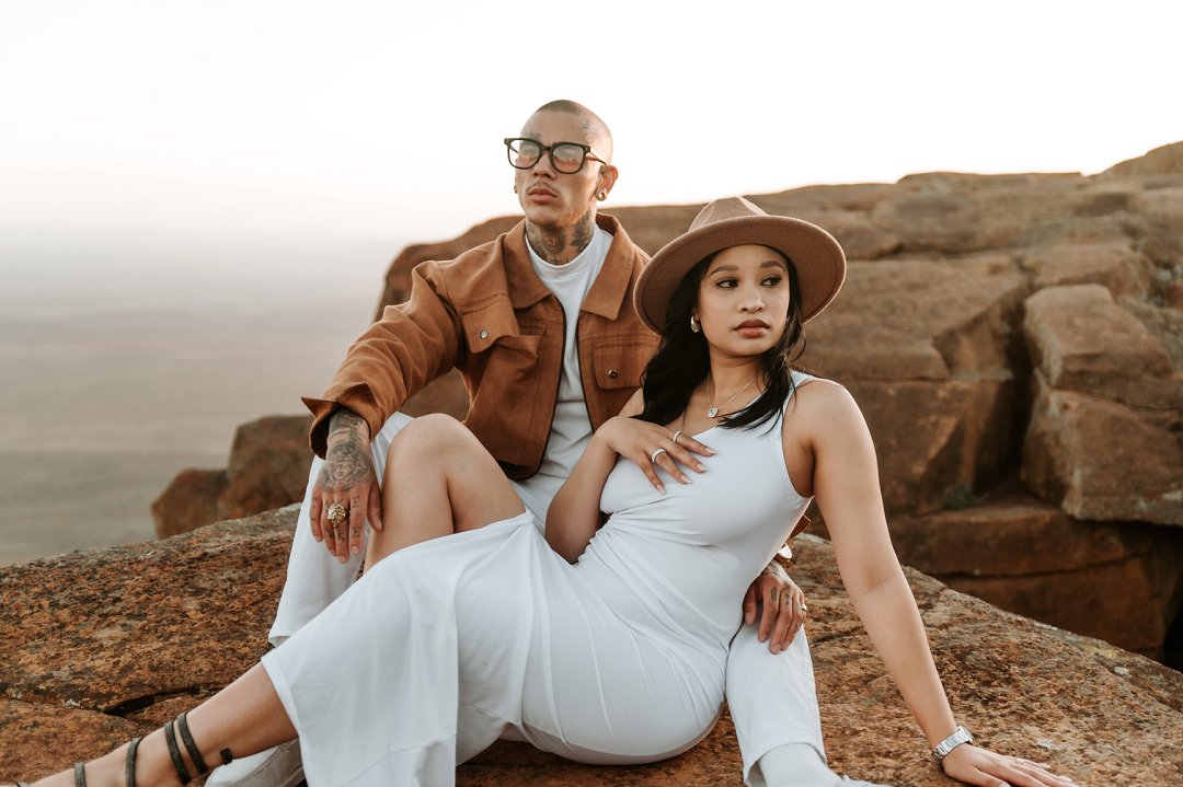 Modevertoning Verlowing Fotosessie in die Karoo